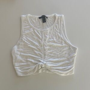 Tie knot translucent white Sleeveless Women's Top